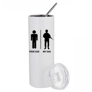 Your Dad My Dad Funny Soldier Military Father Stainless Steel Tumbler