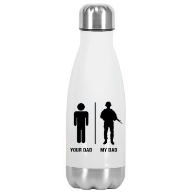 Your Dad My Dad Funny Soldier Military Father Stainless Steel Insulated Water Bottle