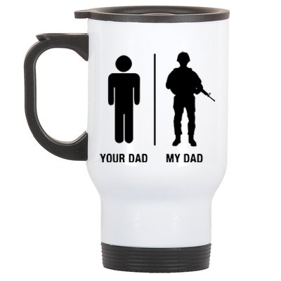 Your Dad My Dad Funny Soldier Military Father Stainless Steel Travel Mug