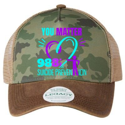 You Do Matter 988 Social Worker Suicide Prevention Awareness Funny Gift Legacy Tie Dye Trucker Hat