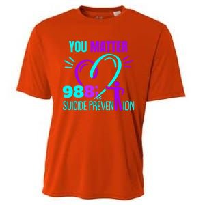 You Do Matter 988 Social Worker Suicide Prevention Awareness Funny Gift Cooling Performance Crew T-Shirt