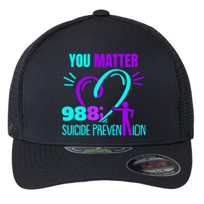 You Do Matter 988 Social Worker Suicide Prevention Awareness Funny Gift Flexfit Unipanel Trucker Cap