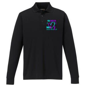 You Do Matter 988 Social Worker Suicide Prevention Awareness Funny Gift Performance Long Sleeve Polo