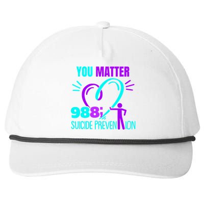 You Do Matter 988 Social Worker Suicide Prevention Awareness Funny Gift Snapback Five-Panel Rope Hat