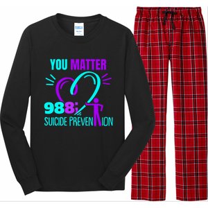 You Do Matter 988 Social Worker Suicide Prevention Awareness Funny Gift Long Sleeve Pajama Set