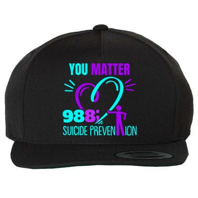 You Do Matter 988 Social Worker Suicide Prevention Awareness Funny Gift Wool Snapback Cap