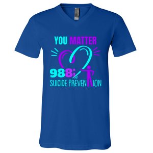 You Do Matter 988 Social Worker Suicide Prevention Awareness Funny Gift V-Neck T-Shirt