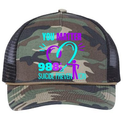 You Do Matter 988 Social Worker Suicide Prevention Awareness Funny Gift Retro Rope Trucker Hat Cap