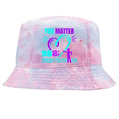 You Do Matter 988 Social Worker Suicide Prevention Awareness Funny Gift Tie-Dyed Bucket Hat