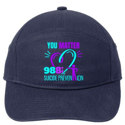 You Do Matter 988 Social Worker Suicide Prevention Awareness Funny Gift 7-Panel Snapback Hat