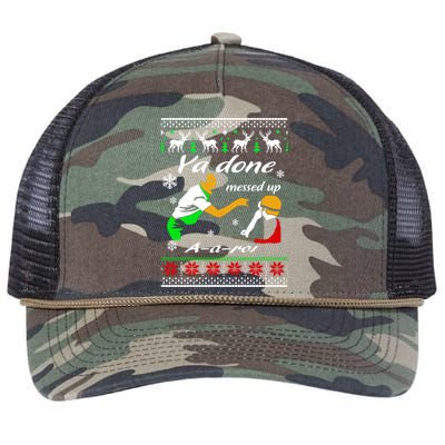 Ya Done Messed Up A A Ron Christmas Retro Rope Trucker Hat Cap