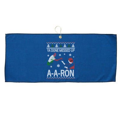 Ya Done Messed Up AARon Ugly Christmas Large Microfiber Waffle Golf Towel