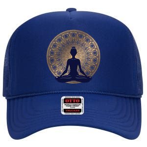 Yoga Dress Meditation Clothing Namaste Lotus Position Gift High Crown Mesh Back Trucker Hat