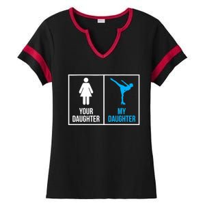 Your Daughter MY Daughter Ice Skating Ladies Halftime Notch Neck Tee