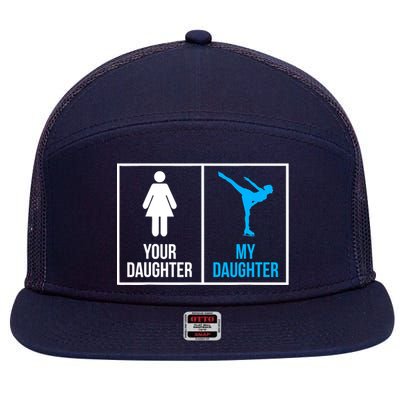 Your Daughter MY Daughter Ice Skating 7 Panel Mesh Trucker Snapback Hat