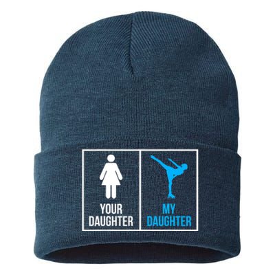 Your Daughter MY Daughter Ice Skating Sustainable Knit Beanie