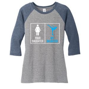 Your Daughter MY Daughter Ice Skating Women's Tri-Blend 3/4-Sleeve Raglan Shirt