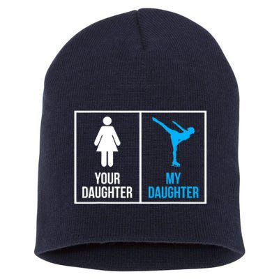 Your Daughter MY Daughter Ice Skating Short Acrylic Beanie