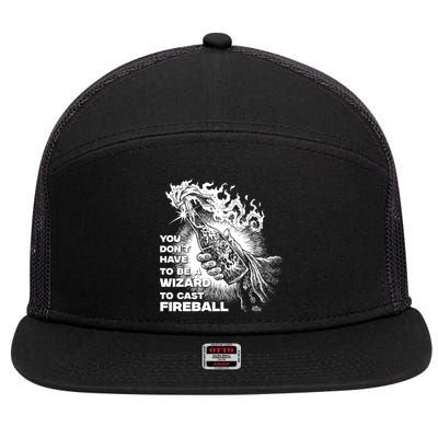You Dont Need To Be A Wizard To Cast A F.I.R.E.B.A.L.L Diablo Macabre 7 Panel Mesh Trucker Snapback Hat