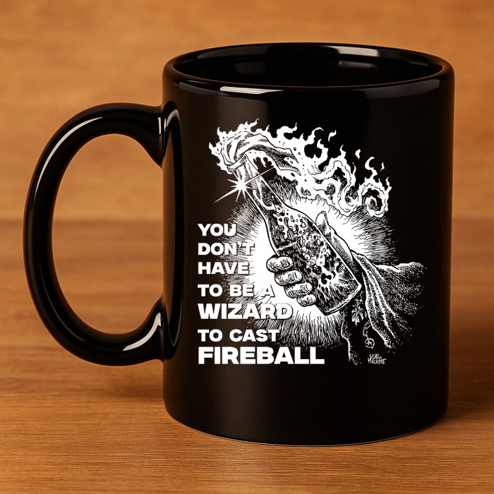 You Dont Need To Be A Wizard To Cast A F.I.R.E.B.A.L.L Diablo Macabre 11oz C Handle Ceramic Mug