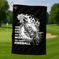 You Dont Need To Be A Wizard To Cast A F.I.R.E.B.A.L.L Diablo Macabre Golf Towel