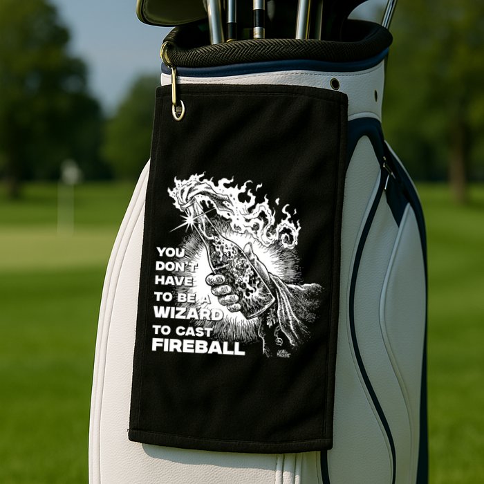 You Dont Need To Be A Wizard To Cast A F.I.R.E.B.A.L.L Diablo Macabre Golf Towel
