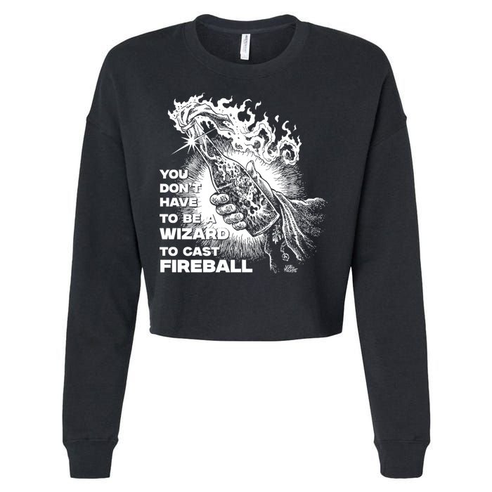 You Dont Need To Be A Wizard To Cast A F.I.R.E.B.A.L.L Diablo Macabre Cropped Pullover Crew