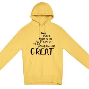 You Dont Need To Be An Expert To Do Something Great Premium Pullover Hoodie