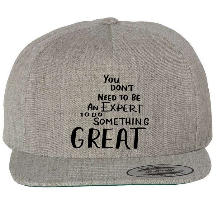 You Dont Need To Be An Expert To Do Something Great Wool Snapback Cap