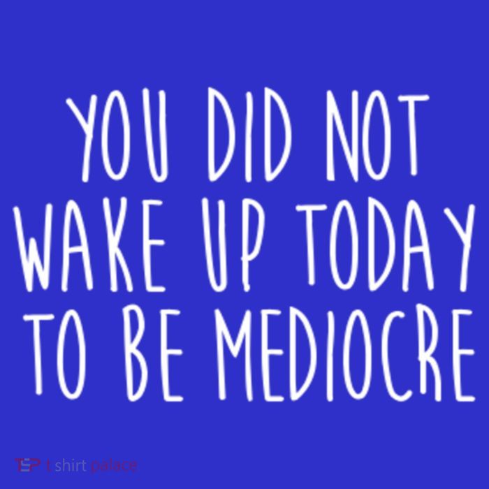 You Did Not Wake Up Today To Be Mediocre Workout Lifting Gym Gift T-Shirt