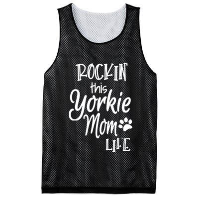 Yorkie Dog Owner Gifts Rockin This Life Yorkie Mom Mesh Reversible Basketball Jersey Tank