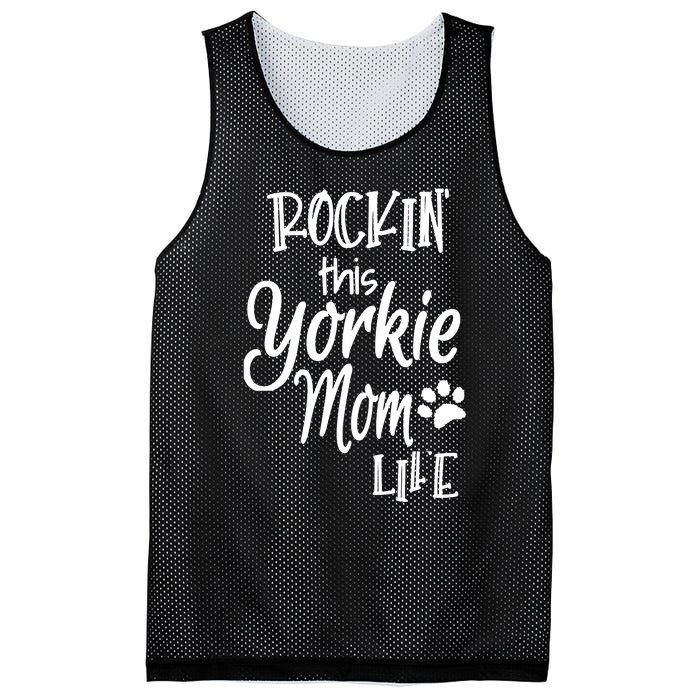 Yorkie Dog Owner Gifts Rockin This Life Yorkie Mom Mesh Reversible Basketball Jersey Tank