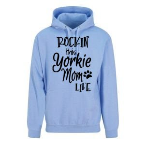 Yorkie Dog Owner Gifts Rockin This Life Yorkie Mom Unisex Surf Hoodie