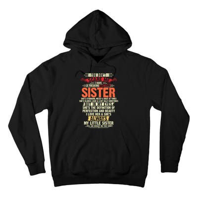 You Dont Scare Me I Have A Freaking Awesome Sister Brother Tall Hoodie
