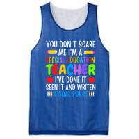 You Don't Scare Me I'm A Special Education Teacher Funny Gift Mesh Reversible Basketball Jersey Tank