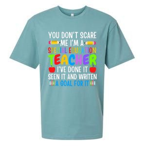 You Don't Scare Me I'm A Special Education Teacher Funny Gift Sueded Cloud Jersey T-Shirt