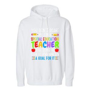 You Don't Scare Me I'm A Special Education Teacher Funny Gift Garment-Dyed Fleece Hoodie