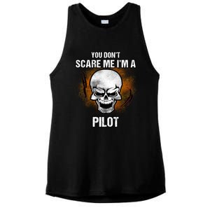 You Dont Scare Me Im A Pilot Halloween Costume Gift Ladies PosiCharge Tri-Blend Wicking Tank