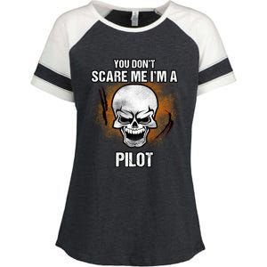 You Dont Scare Me Im A Pilot Halloween Costume Gift Enza Ladies Jersey Colorblock Tee