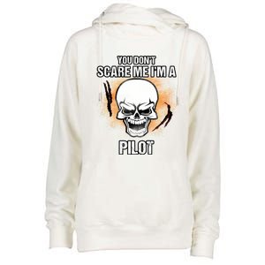 You Dont Scare Me Im A Pilot Halloween Costume Gift Womens Funnel Neck Pullover Hood