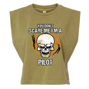 You Dont Scare Me Im A Pilot Halloween Costume Gift Garment-Dyed Women's Muscle Tee