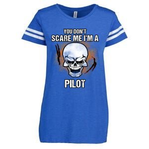 You Dont Scare Me Im A Pilot Halloween Costume Gift Enza Ladies Jersey Football T-Shirt