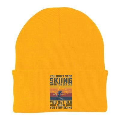 You Dont Stop Skiing When You Get Old Skier Skiing Lover Meaningful Gift Knit Cap Winter Beanie