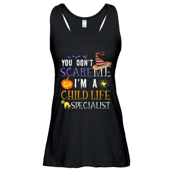 You DonT Scare Child Life Specialist Halloween Saying Fun Ladies Essential Flowy Tank