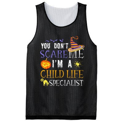 You DonT Scare Child Life Specialist Halloween Saying Fun Mesh Reversible Basketball Jersey Tank