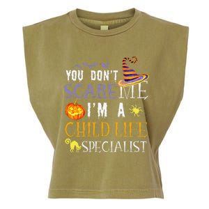 You DonT Scare Child Life Specialist Halloween Saying Fun Garment-Dyed Women's Muscle Tee