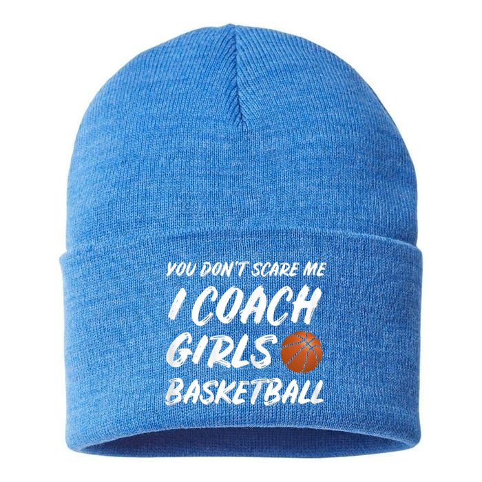 You Don't Scare Me I Coach Basketball Coaching Gift Sustainable Knit Beanie