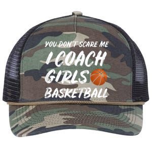 You Don't Scare Me I Coach Basketball Coaching Gift Retro Rope Trucker Hat Cap