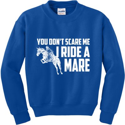 You DonT Scare Me I Ride A Mare Horse Lovers Gift Kids Sweatshirt