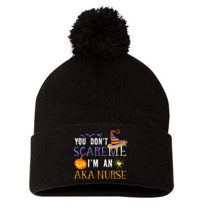 You DonT Scare Aka Nurse Halloween Saying Fun Pom Pom 12in Knit Beanie